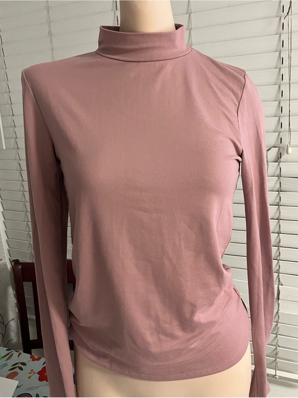Timing Long Sleeve Mock Neck Top in Rose